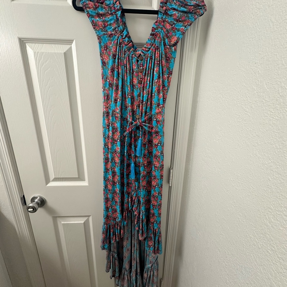 Floral Blue and Pink Women's Dress
